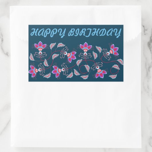 誕生日プレゼントお母さん、パパ、妹、息子、友人 長方形シール (バッグ)