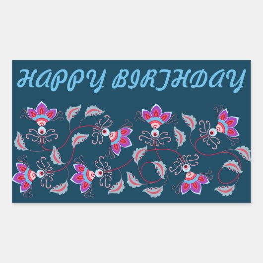 誕生日プレゼントお母さん、パパ、妹、息子、友人 長方形シール (正面)