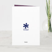 誕生日プレゼントに最適なカスタムメッセージの紫色のヘアドライヤー カード (裏面)