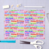 誕生日プレゼントの覆いの紙、ハッピーバースデー 薄葉紙 (クラフト)