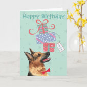 誕生日プレゼントジャーマンシェパードカード カード (黄色い花)