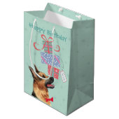 誕生日プレゼントドイツシェパード中抱き枕 ミディアムペーパーバッグ (正面アングル)