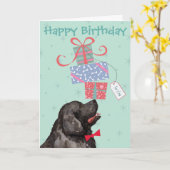 誕生日プレゼントニューファンドランドカード カード (黄色い花)