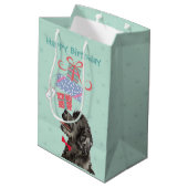 誕生日プレゼントポルトガル水犬 ミディアムペーパーバッグ (裏面アングル)