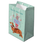 誕生日プレゼントロンヘッドダクシュント ミディアムペーパーバッグ (裏面アングル)