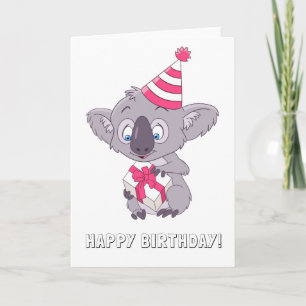 誕生日プレゼント付きコアラ カード
