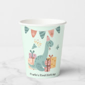 誕生日プレゼント付きHappy Brachiosaurus恐竜 紙コップ (裏面)