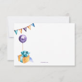 誕生日プレゼント用横型グリーティングカード 招待状 (裏面)