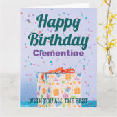 誕生日プレゼント、ギフトボックス、ハッピーバースデーカード カード (黄色い花)