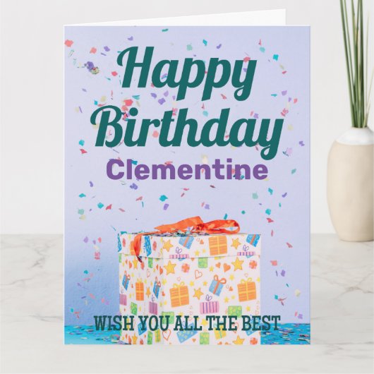 誕生日プレゼント、ギフトボックス、ハッピーバースデーカード カード (正面)