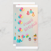 誕生日プレゼント サンキューカード (正面/裏面)