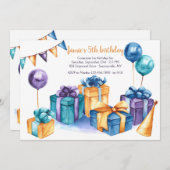 誕生日プレゼント 招待状 (正面/裏面)