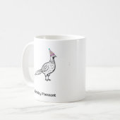 誕生日プレゼント、誕生日のキジ、鳥 コーヒーマグカップ (正面左)