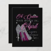 誕生日プレゼント | 4月に女王様が生まれた 招待状 (正面/裏面)