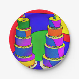 誕生日プレートとケーキデザイン ペーパープレート