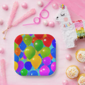 誕生日プレートとバルーンデザイン ペーパープレート (パーティー)