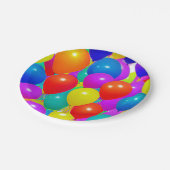 誕生日プレートとバルーンデザイン ペーパープレート (アングル)