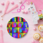 誕生日プレート付ギフトデザイン ペーパープレート (パーティー)