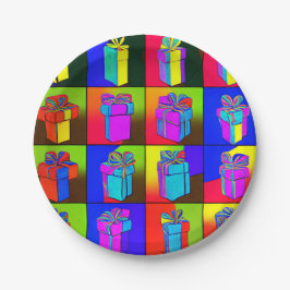 誕生日プレート付ギフトデザイン ペーパープレート