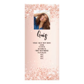 誕生日プログラムクイズバラ金ゴールドグリッター写真 ラックカード (裏面)