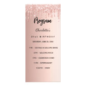 誕生日プログラムメニューバラ金ゴールドグリッタードライバ ラックカード (正面)