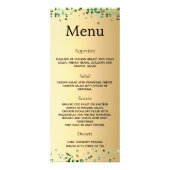 誕生日プログラムメニュー金ゴールド緑 ラックカード (裏面)