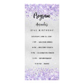 誕生日プログラムメニューSILVER VIOLET紙吹雪 ラックカード (正面)