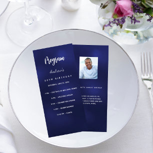 誕生日プログラムnavy blue photoおもしろい事実 ラックカード