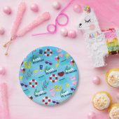 誕生日プールおもしろいパーティーパターン ペーパープレート (パーティー)