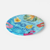 誕生日プールパーティーおもしろいサマーウォータースイミング ペーパープレート (アングル)