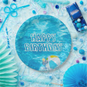 誕生日プールパーティーおもしろい紙プレート ペーパープレート (パーティー)