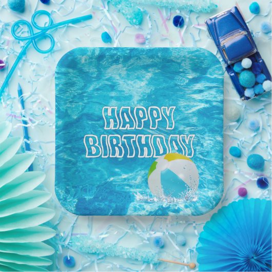 誕生日プールパーティーおもしろい ペーパープレート (パーティー)