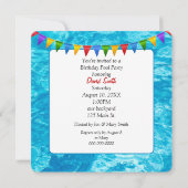 誕生日プールパーティーとイエローダック 招待状 (裏面)