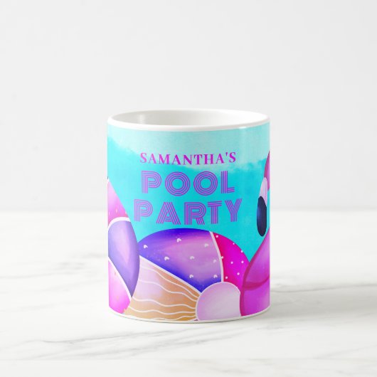 誕生日プールパーティーの名前 コーヒーマグカップ (中央)