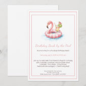  誕生日プールパーティーの招待状（カクテル付き） 招待状 (正面/裏面)