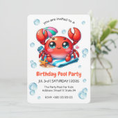 誕生日プールパーティーキッドの誕生日招待状 招待状 (スタンド正面)