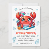 誕生日プールパーティーキッドの誕生日招待状 招待状 (正面)