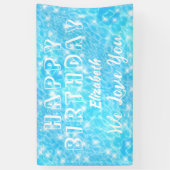 誕生日プールパーティービーチパーティーウォータリップルシック 横断幕 (縦)