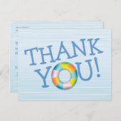 誕生日プールパーティーフロートサンキューハガキ ポストカード (正面/裏面)