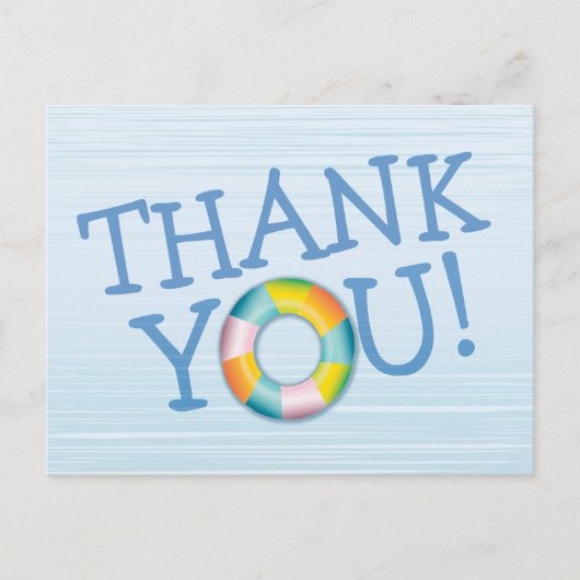 誕生日プールパーティーフロートサンキューハガキ ポストカード (正面)