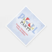 誕生日プールパーティー夏のおもしろいかわいいビーチボール スタンダードランチョンナプキン (角)