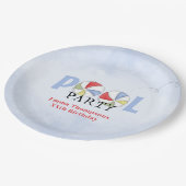 誕生日プールパーティー夏のおもしろいかわいいビーチボール ペーパープレート (アングル)