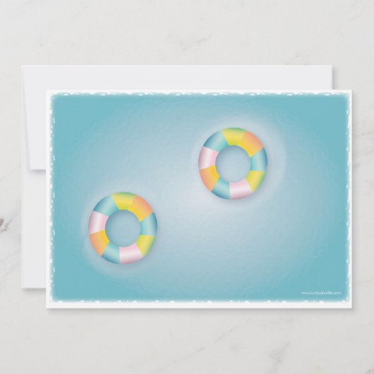 誕生日プールパーティー浮揚管 招待状 (裏面)