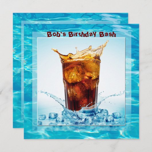 誕生日プールBash 招待状 (正面/裏面)