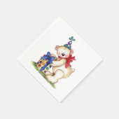 誕生日ベアギフト スタンダードカクテルナプキン (角)