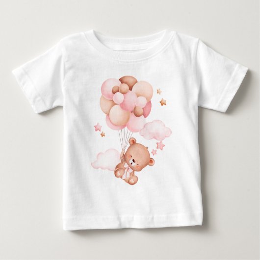 誕生日ベアバッシュ:バルーンお祝い幼児 ベビーTシャツ (正面)