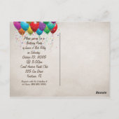 誕生日ベアパーティー招待状 ポストカード (裏面)