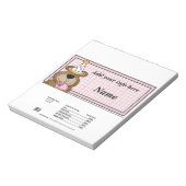 誕生日ベアーキャンディバーラッパーパーティーウィーズ ノートパッド (回転)