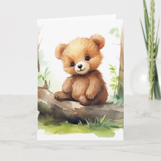 誕生日ベアーキューオンログ カード (正面)