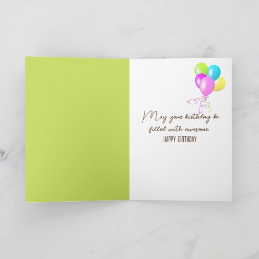 誕生日ベアーキューオンログ カード (内部)